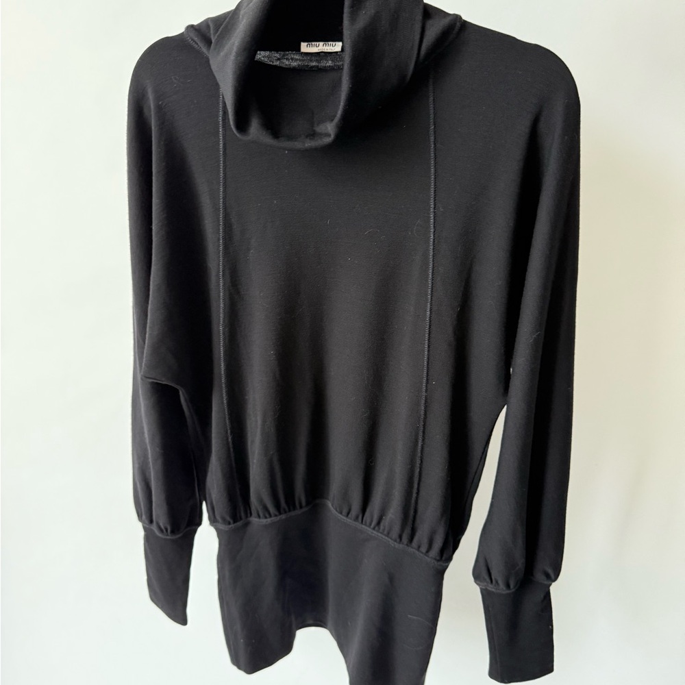 Miu Miu Elegant Black Turtleneck Sweater